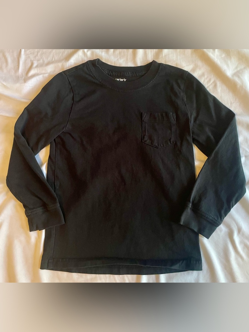 Carter's Black Long-Sleeve Pocket Tee for Kids